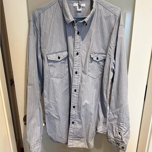 GAP Light Blue Pinstripe Men's Shirt XL